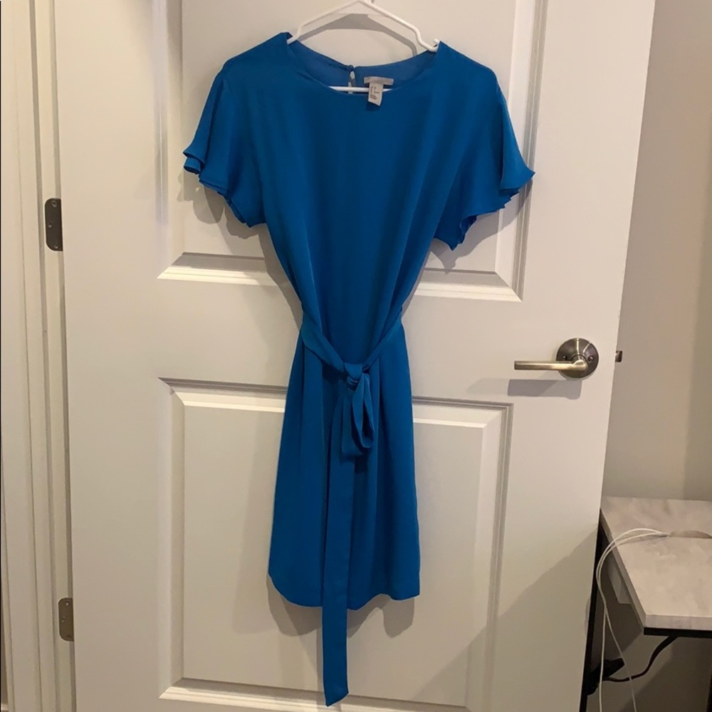 Blue mini shift dress